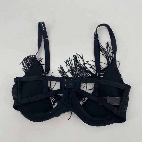 Victoria's Secret Size M-DD VERY SEXY Fringe Open Quarter Cup Shine Strap Bra - Picture 9 of 12